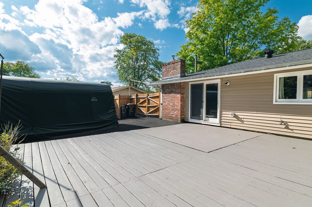 Back deck at 25 Marie Ave, Brockton