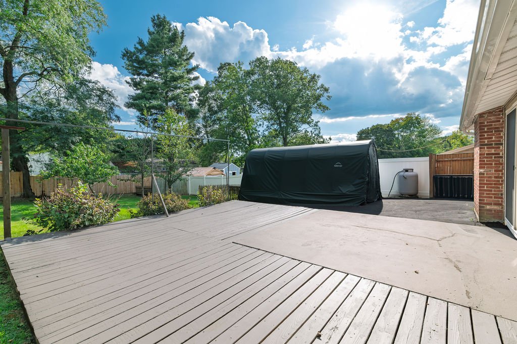 Deck to yard at 25 Marie Ave, Brockton